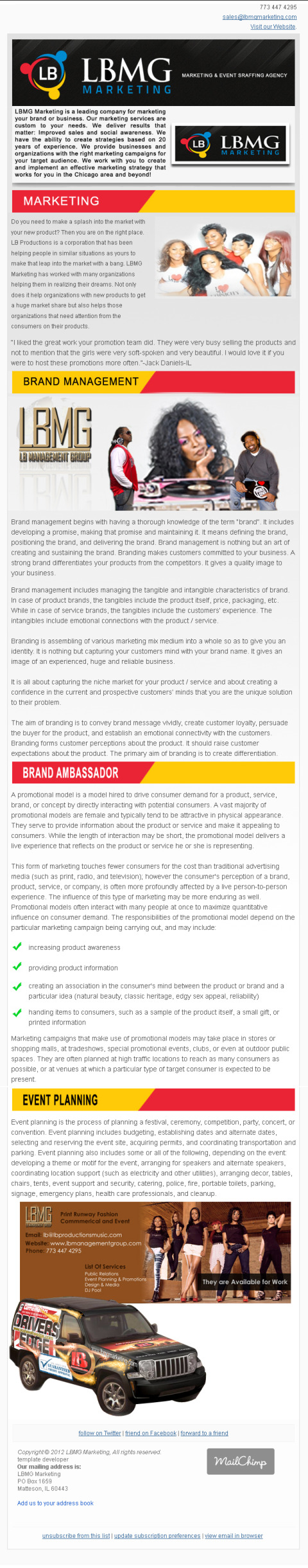 LBMG Marketing HTML email template design